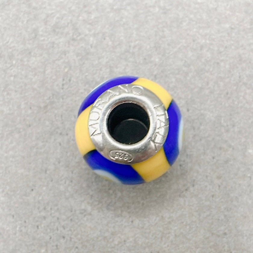 Murano Turkish Evil Eye yellow background