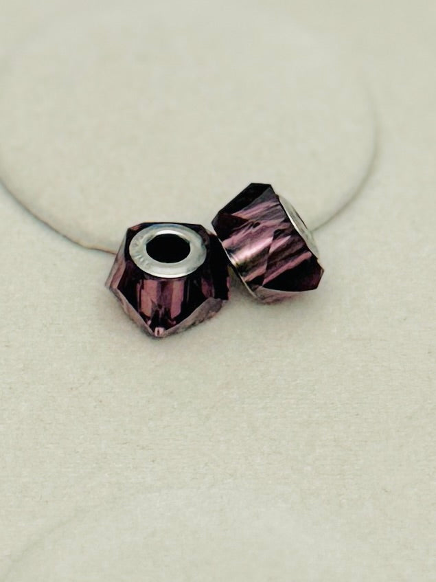 Pair of Swarovski Faceted Purple