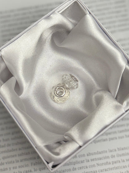 Par charms de Cristal Blanco