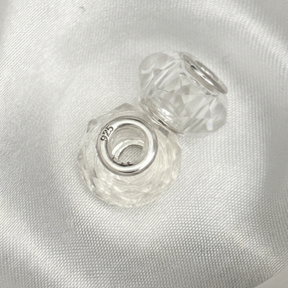 Par charms de Cristal Blanco