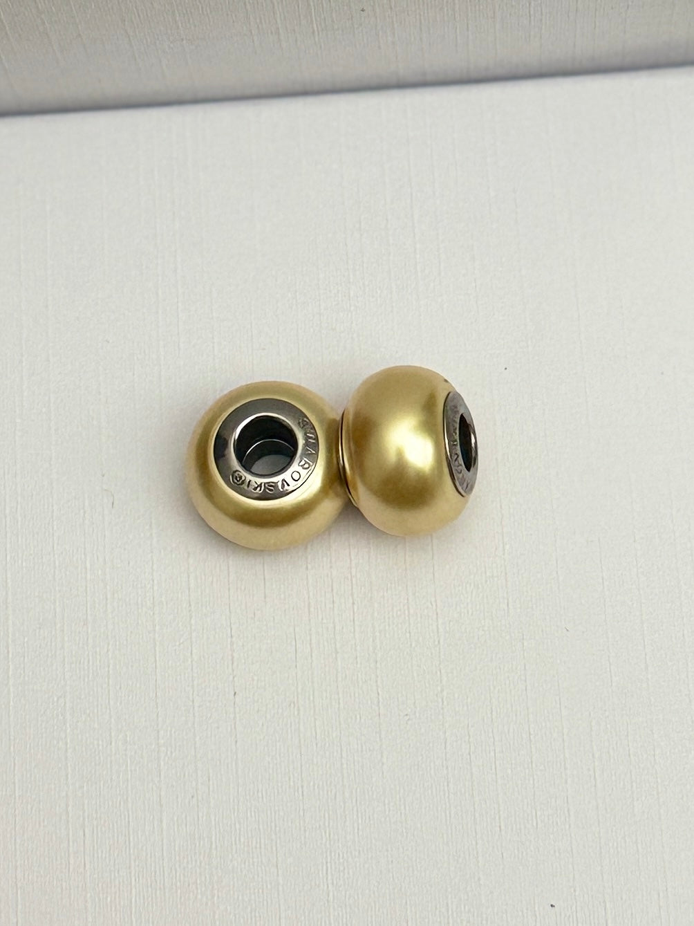 Par Swarovski Crystal Gold Pearl