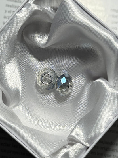 Par Charms Gris y Azul tornasol