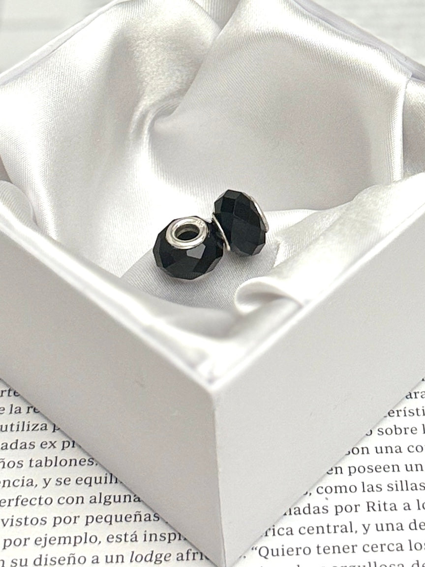 Par charms de Cristal Negro