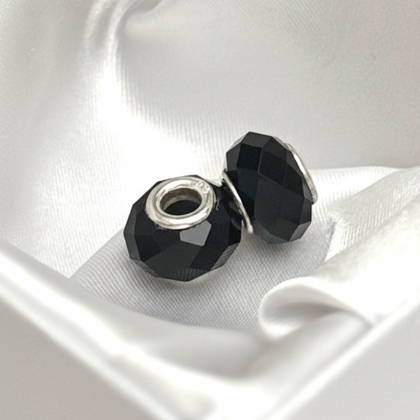Par charms de Cristal Negro