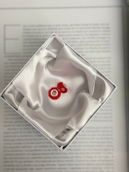 Par charms de Cristal Rojo