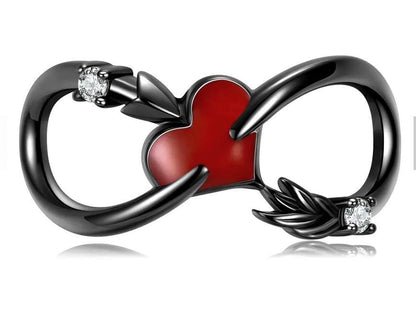 Infinity and heart charm
