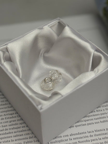 Par charms de Cristal Blanco