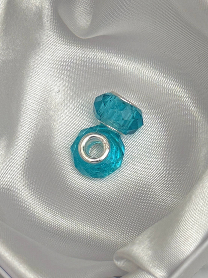 Par charms de Cristal Turquesa