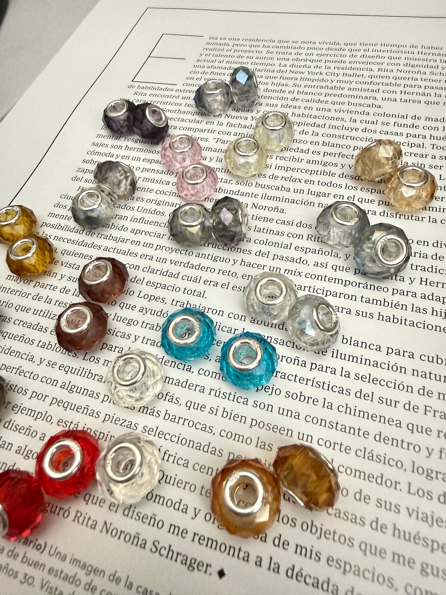 Par charms de Cristal Ambar