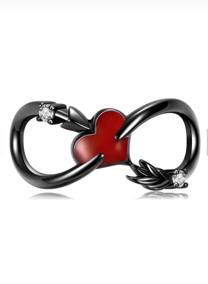 Infinity and heart charm