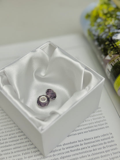 Par charms de Cristal Morado