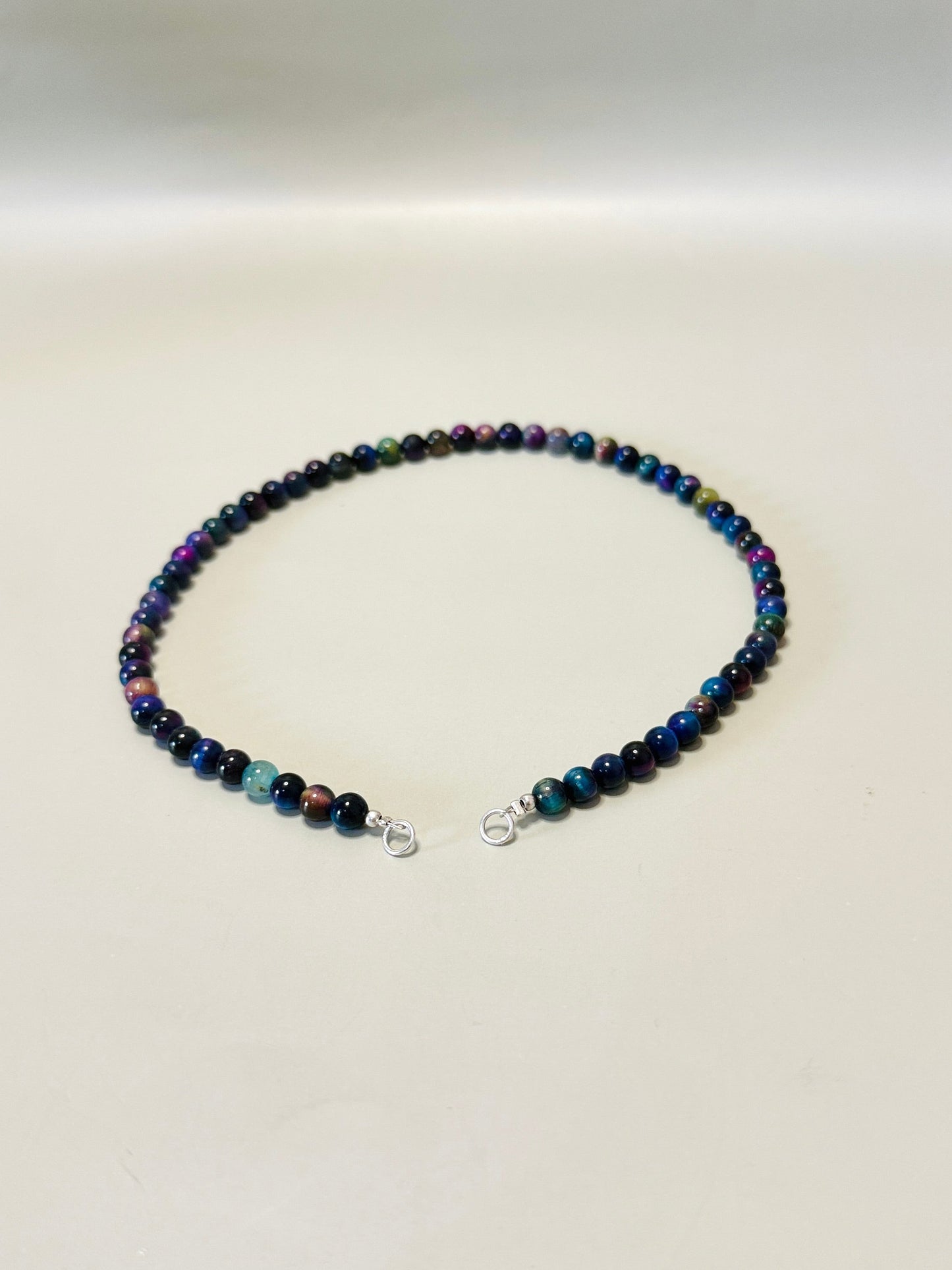 Collar ojo de tigre azul