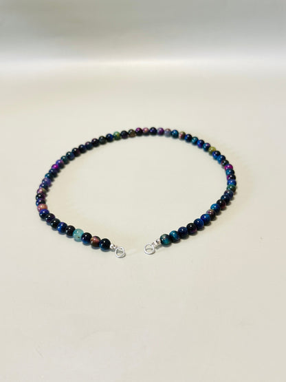Collar ojo de tigre azul