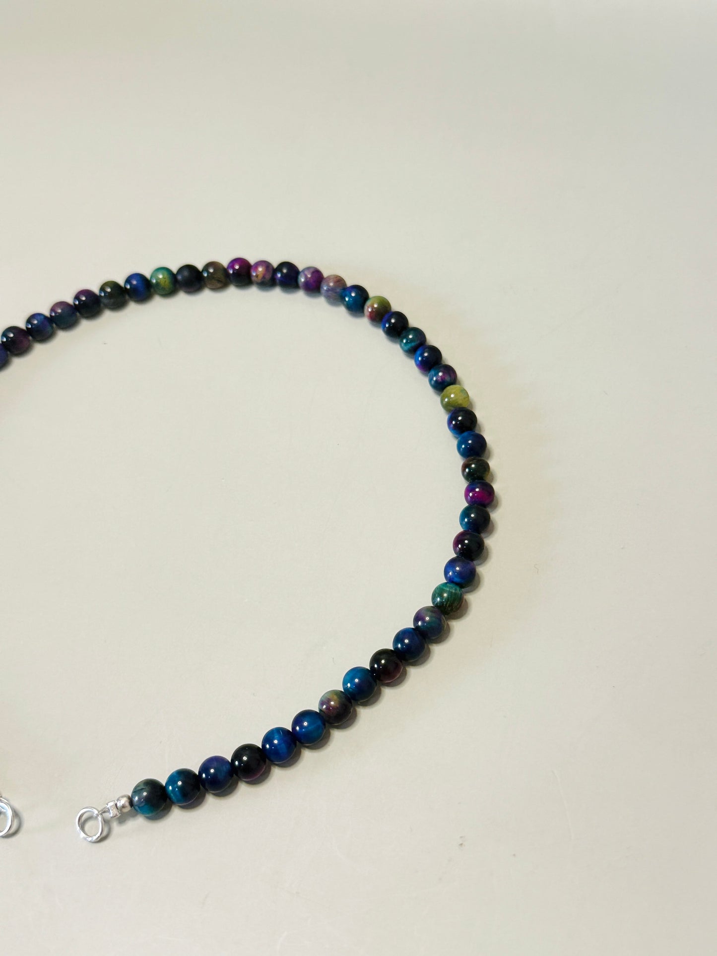 Collar ojo de tigre azul