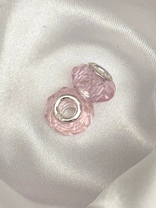 Par charms de Cristal Rosa