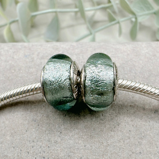 Pair of Crackled Gray Muranos Small