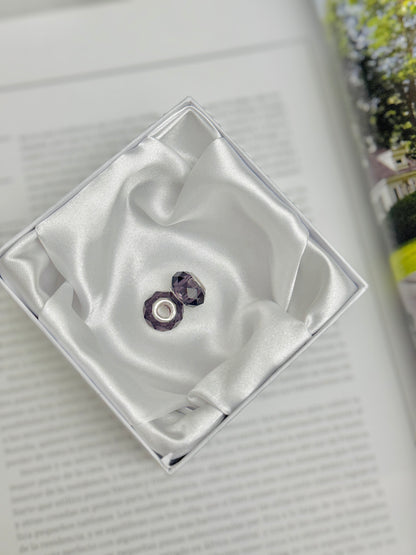 Par charms de Cristal Morado