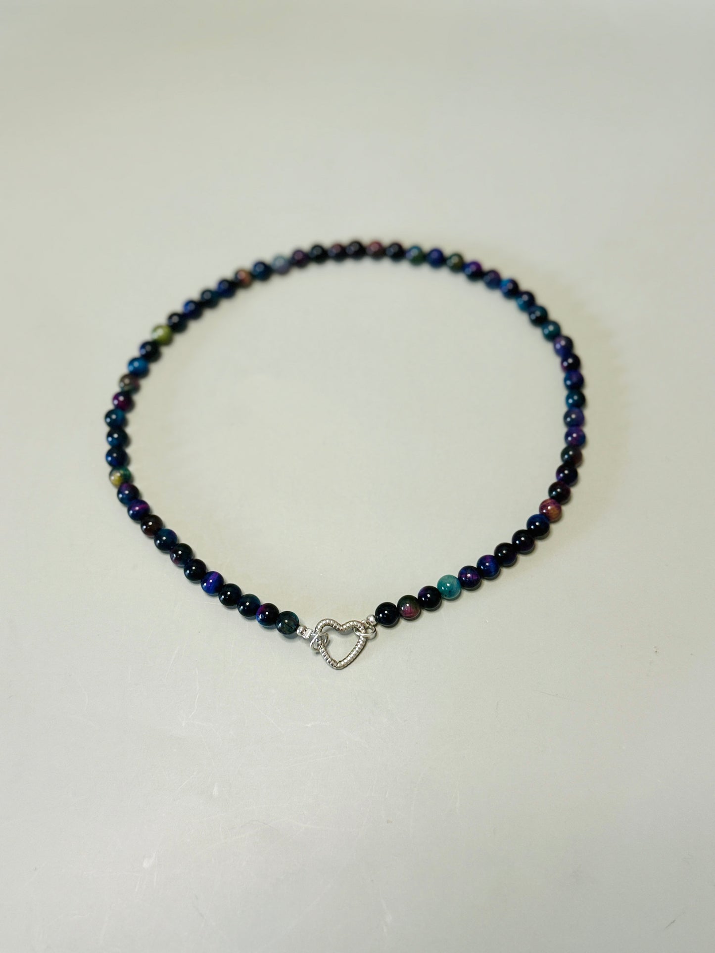 Collar ojo de tigre azul