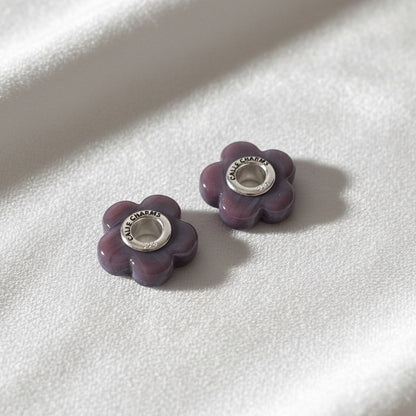 Par de flores de cristal morado
