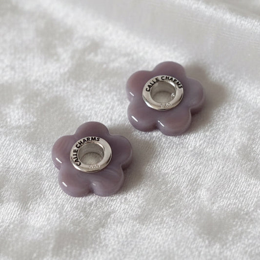 Par de flores de cristal lila