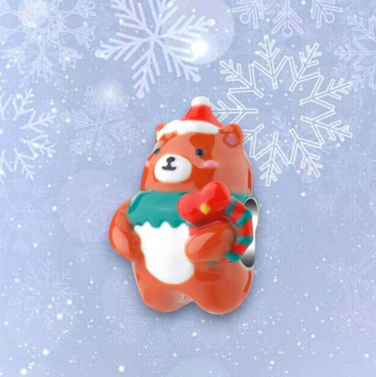 Christmas Brown Bear Charm