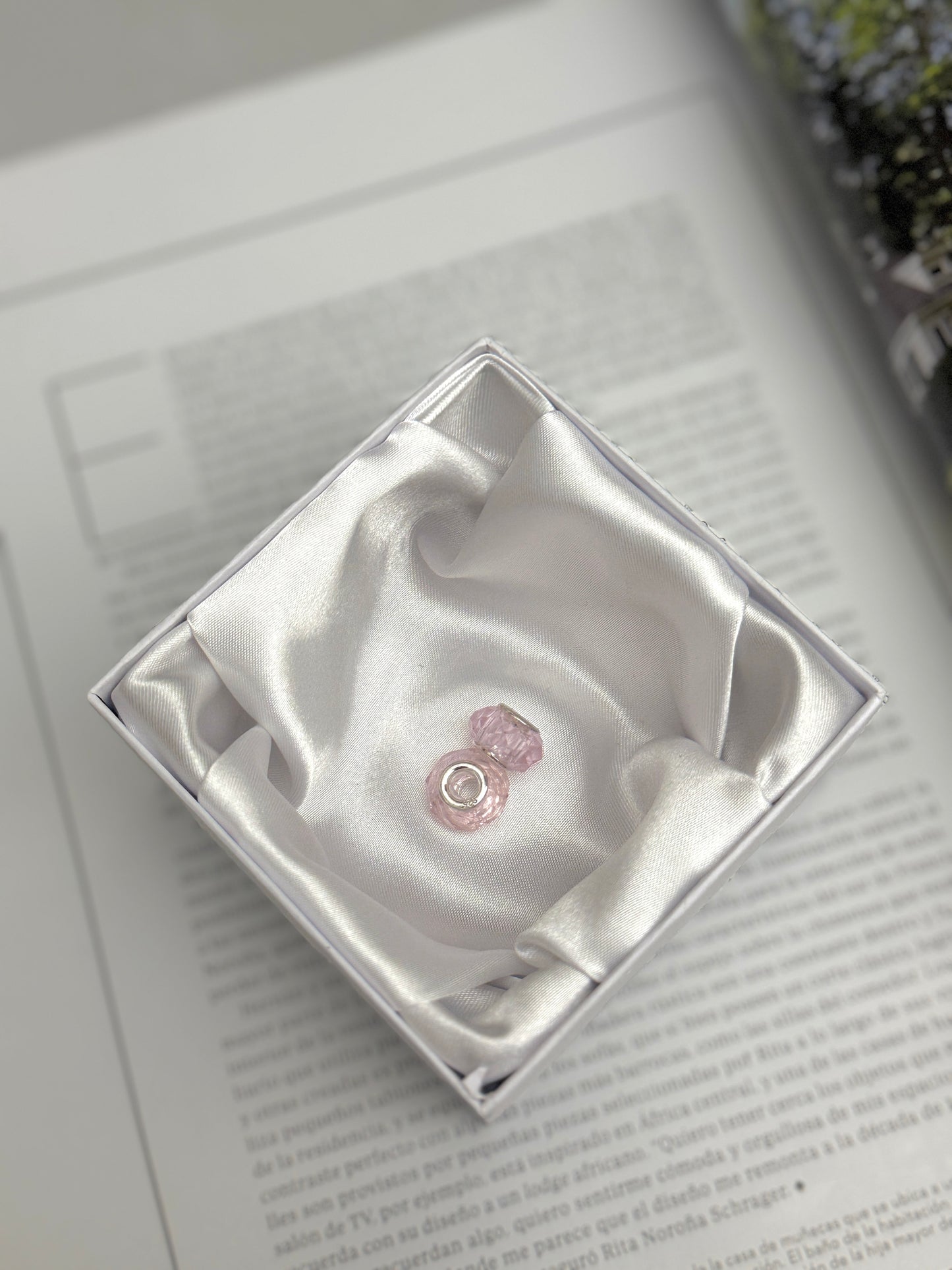 Par charms de Cristal Rosa