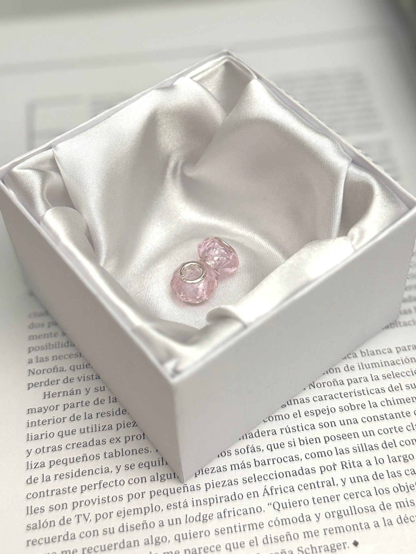 Par charms de Cristal Rosa