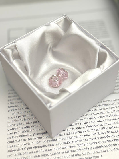 Par charms de Cristal Rosa
