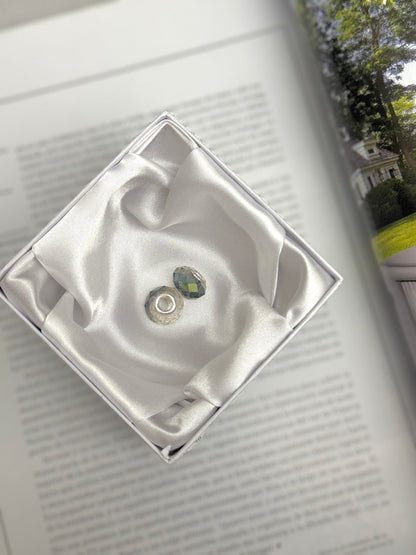 Par Charms Gris y Verde tornasol