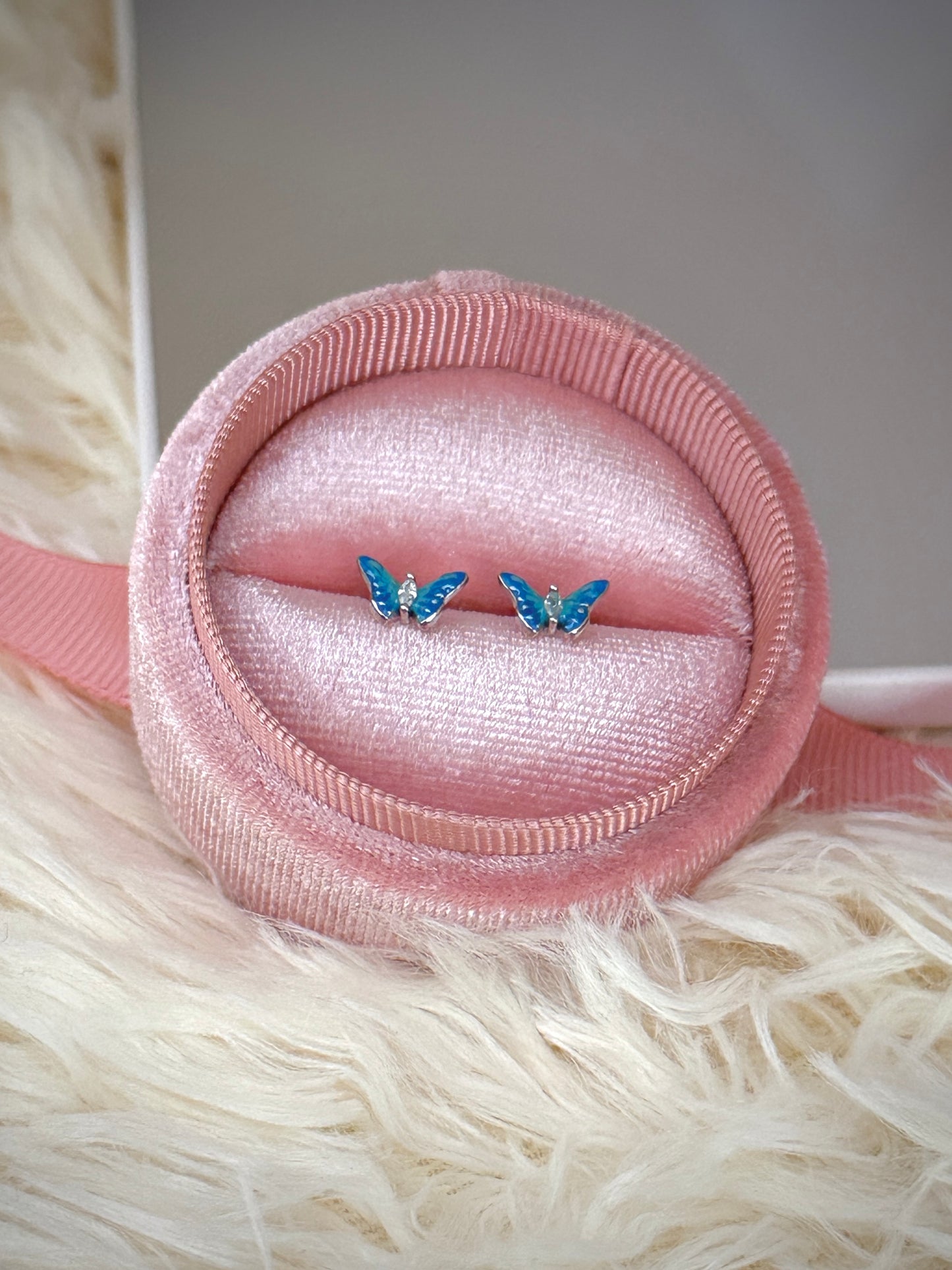 Blue Butterfly Studs