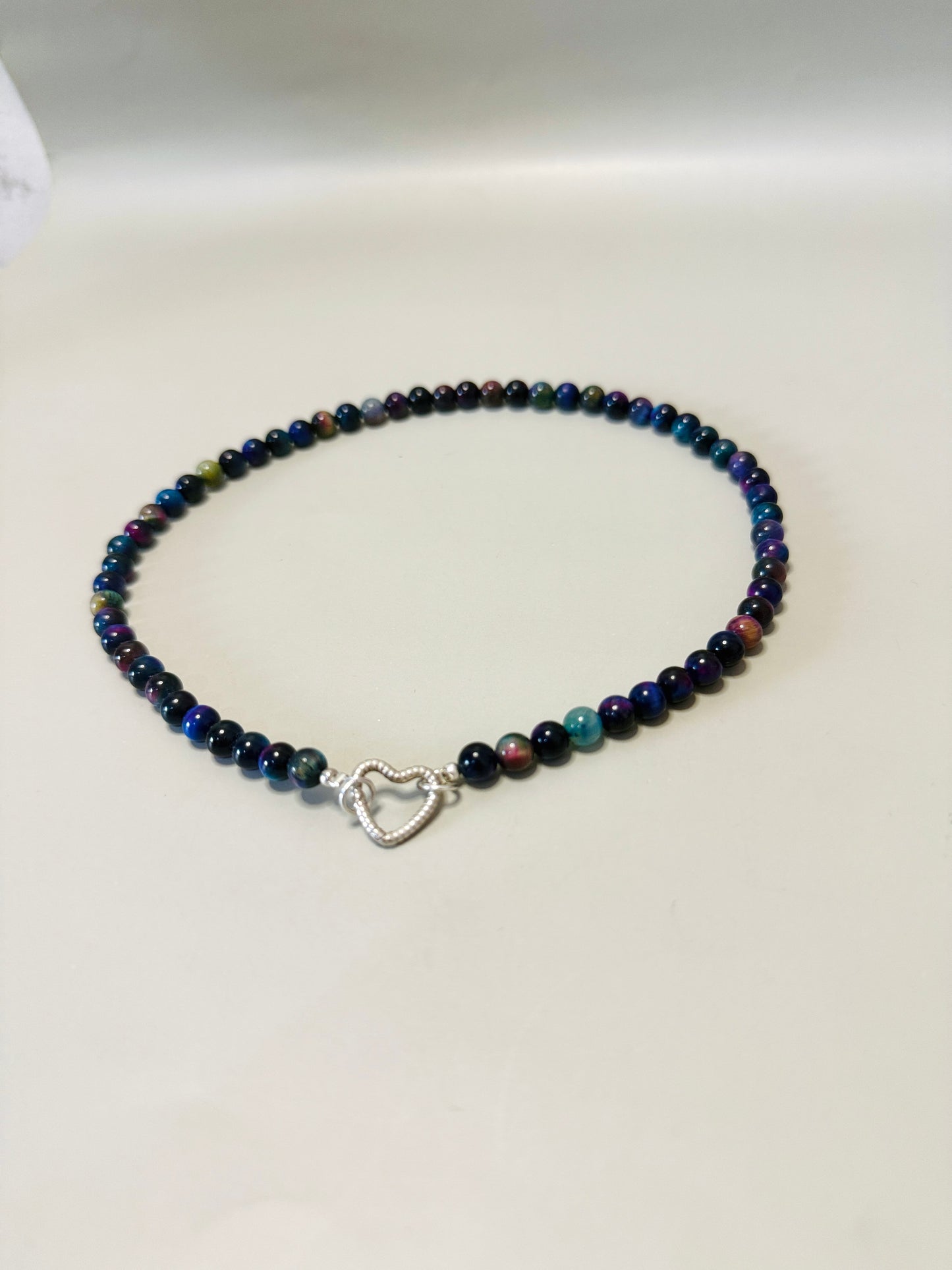 Collar ojo de tigre azul