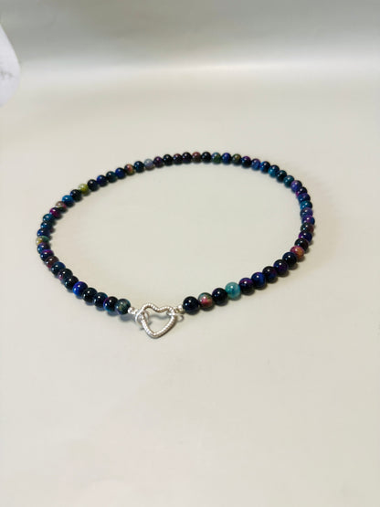 Collar ojo de tigre azul
