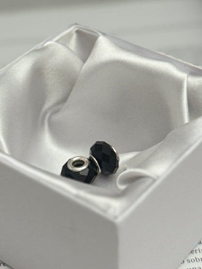 Par charms de Cristal Negro