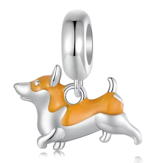 Enameled dog charm