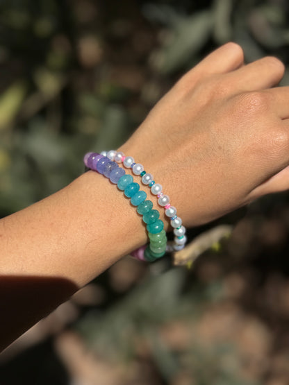 Brazalete Perlas y ópalos coloridos
