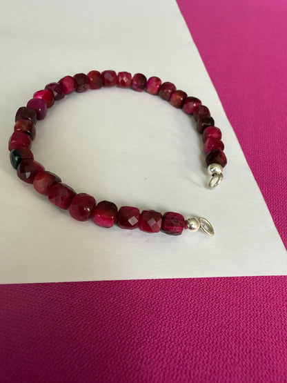 Brazalete Ojo de tigre Rosa "Fuerza y Feminidad"