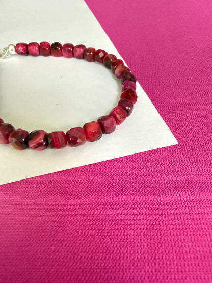 Brazalete Ojo de tigre Rosa "Fuerza y Feminidad"