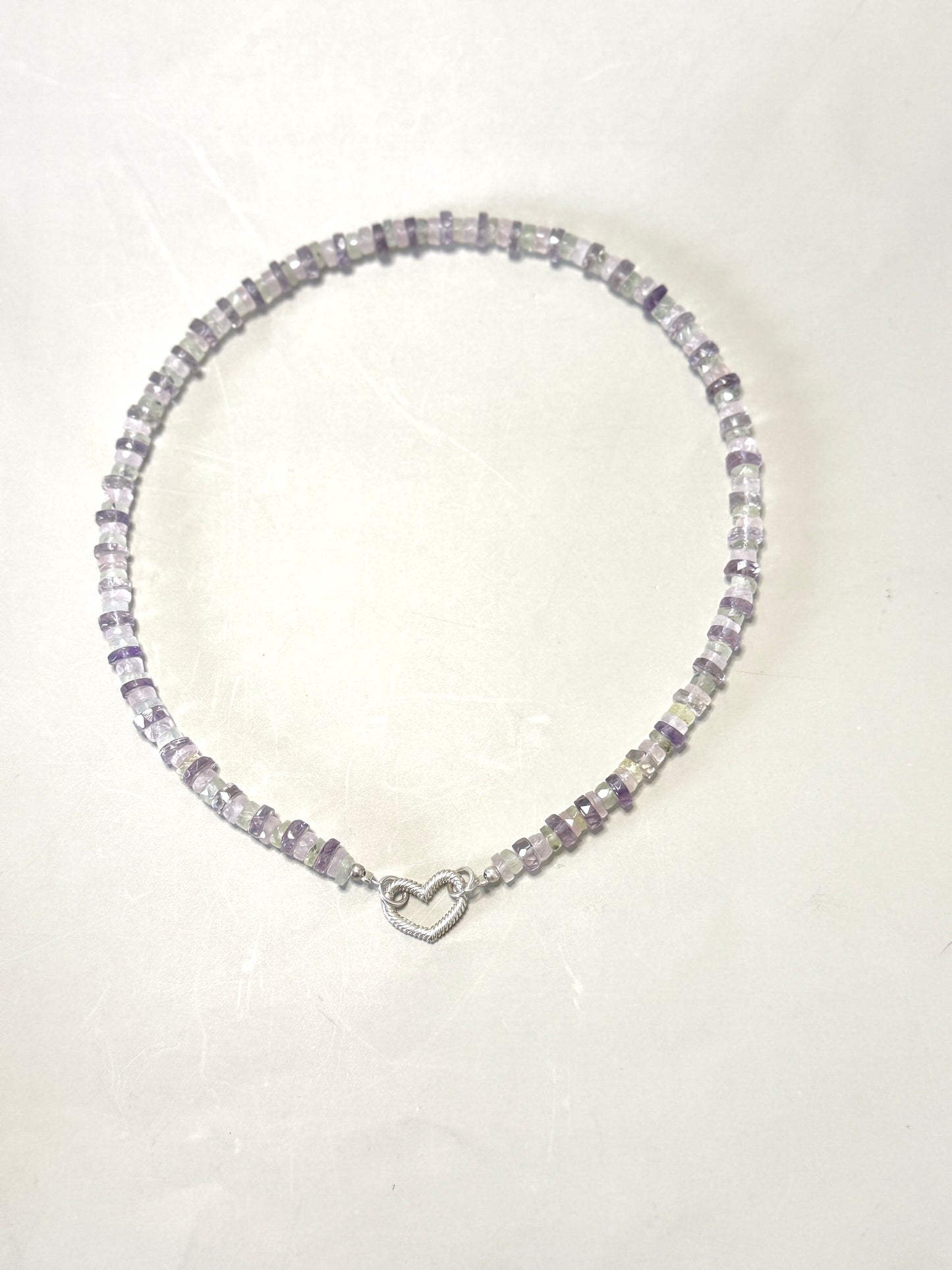 Collar Amatista-Prehinita-Cuarzo Rosa