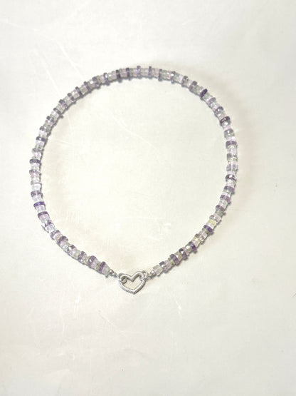 Collar Amatista-Prehinita-Cuarzo Rosa