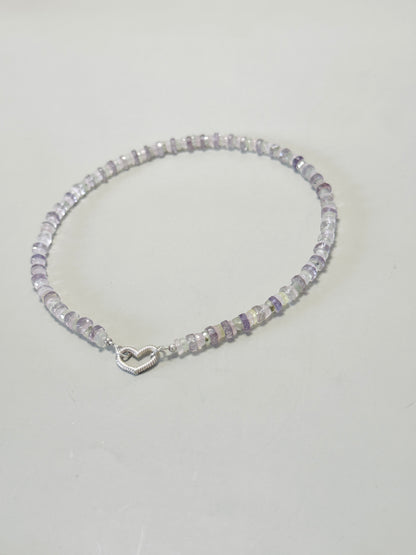 Collar Amatista-Prehinita-Cuarzo Rosa