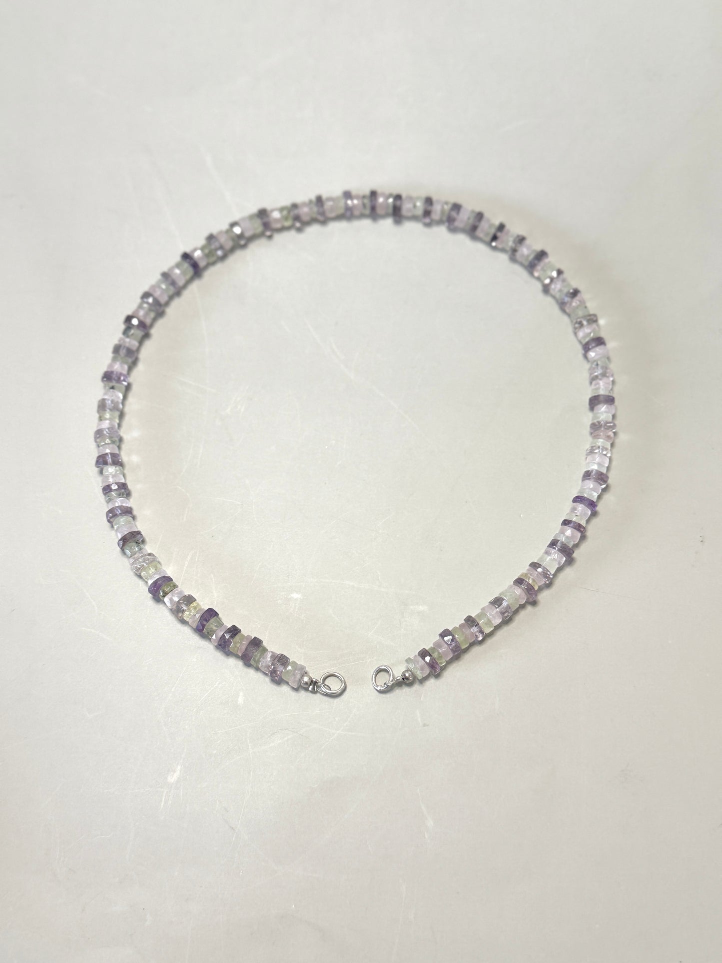 Collar Amatista-Prehinita-Cuarzo Rosa