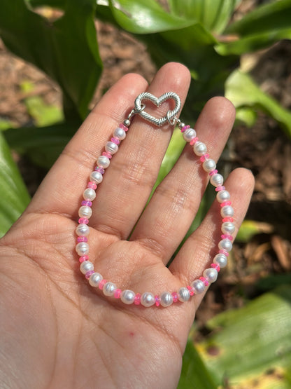 Brazalete Perlas y ópalos rosa