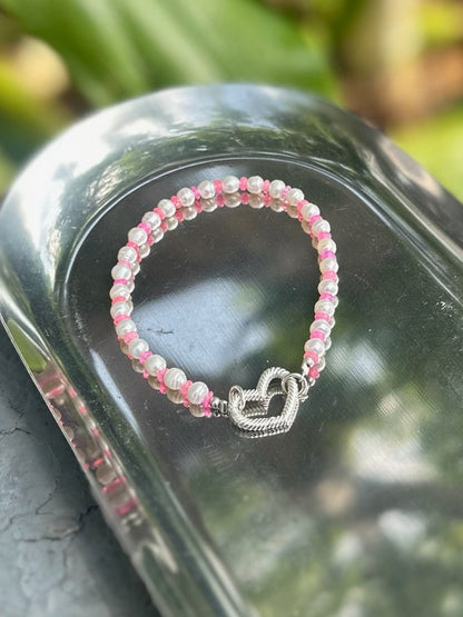 Brazalete Perlas y ópalos rosa