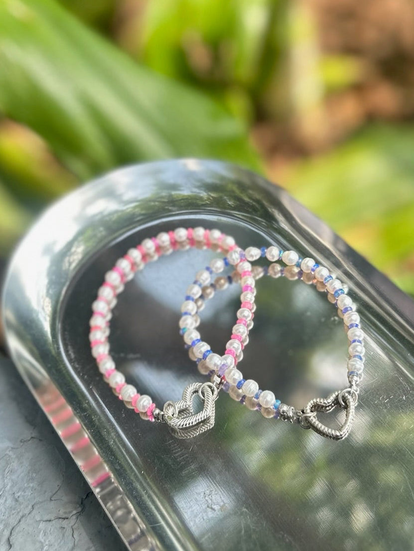 Brazalete Perlas y ópalos morados